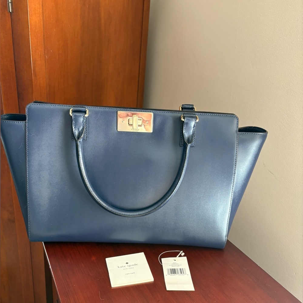 Kate Spade Orchard Valley Smooth Kelsey Bag in Navy Blue Leather - NWT